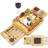 Secura bamboo charcuterie front view showing full set and elegant serving benefit