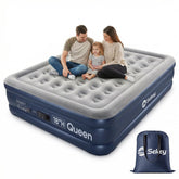 Sekey queen front view showing elevated 18 inch height and stable sleep surface