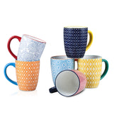 Selamica front arranged set showing six colorful mugs and easy serving