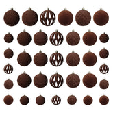 Senjie brown velvet ornaments front packaging showing set and benefit of organized storage