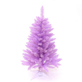 Senjie purple tree front view showing compact festive décor and quick setup benefit