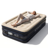SENNOUL front view of inflated twin mattress showing sturdy support and quick setup