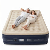 SENNOUL queen front view showing elevated profile and neat fitted sheets for better sleep