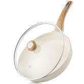 SENSARTE front view white pan with lid showing compact design and easy storage
