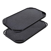 SENSARTE front view of grill and griddle pan showing broad cooking surface for multitasking