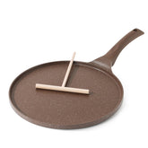 SENSARTE front view of 10 inch brown nonstick crepe pan shows full surface and benefit even cooking