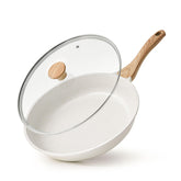 SENSARTE front view with lid showing full cooking area and even heat benefit