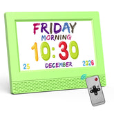 SENXINGYAN front display showing colorful time and date, easy reading benefit