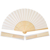 Sepwedd cream paper fan front view showing elegant shape and cooling benefit