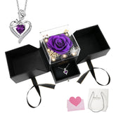 Sereney front view of gift box showing rose and necklace, ideal presentation