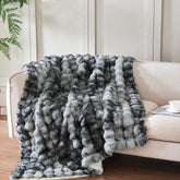 Serenhom front view of tie dye throw showing decorative style and cozy appeal