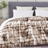 Serenhom twin blanket front view showing bubble brown tie-dye and plush look