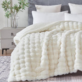 Serenhom faux fur front bubble texture adds visual depth and soft touch