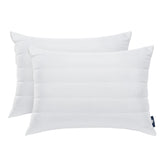 Serta front packaging showing two pillows and set size benefits