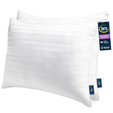 Serta front packaging showing two pillows and brand comfort benefits