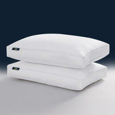 Serta front view of king pillow set showing clean hotel-style appearance and comfort