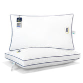 Serta king pillow front view showing plush hotel-style look and supportive loft