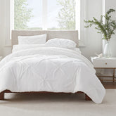 Serta duvet cover front view showing pleated design and neat finish for polished look
