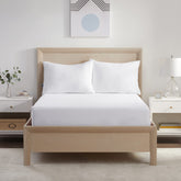 Serta Power Chill protector front view showing full-size fit and cool surface benefit