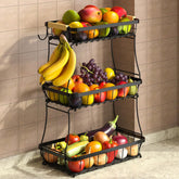 Sevenblue front view of the 3-tier basket showing organized storage and quick access