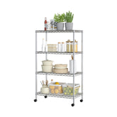 Seville Classics front view of assembled shelving showing compact footprint and strength