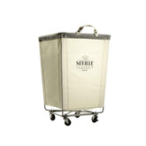Seville Classics front view of rolling hamper showing durable frame and canvas — commercial strength