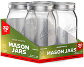 SEWANTA front view four-pack jars showing clear glass and lids benefit practical storage