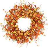 Sggvecsy front view fall wreath adding warm curb appeal