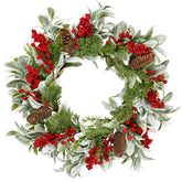 Sggvecsy front view wreath on a door showing festive welcome appearance