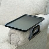Shamrock Home front view of trayble bamboo sofa table showing stable surface and finish