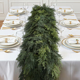 SHareconn cedar garland front view showing full natural look and easy styling