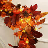 SHareconn front view of 9ft fall garland showing full autumn display benefit