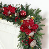 SHareconn front view garland showing full length and festive accents for instant decor