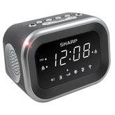Sharp front display showing time and brightness settings for easy bedside viewing