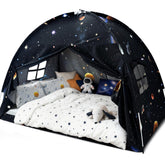 Sherilyn front view of full bed canopy showing complete coverage and privacy