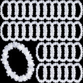 Sherr front view of white LED leis showing bulk set, highlights easy distribution