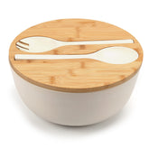 ShineMe bowl front view showing lid and servers, highlighting stylish serving convenience