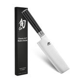 Shun classic nakiri front view showing full blade and balance benefit