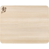 Shun front view small hinoki board showing clean surface and utility