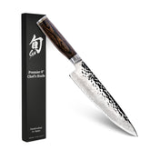 Shun Premier front view showing blade and handle for precise cutting