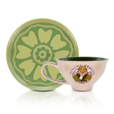 Silver Buffalo front view of Jasmine Dragon cup and saucer showing themed design and usable look