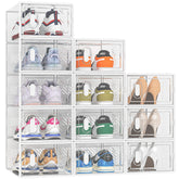 SIMPDIY front view clear shoe box showing neat visible storage