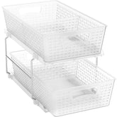 Simple Houseware front view showing clear two-tier pull-out drawers and neat storage benefit