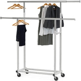 Simple Houseware front view double rod rack showing full storage benefit