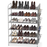 Simple Houseware front view grey shoe rack showing organized shoes and space saving