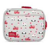 Simple Modern Hadley front view showing fire truck print and compact carry benefit