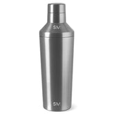 Simple Modern shaker front view showing sleek stainless steel and secure lid for spill prevention