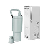 Simple Modern Trek Pivot front view showing green finish and handle, durable daily hydration