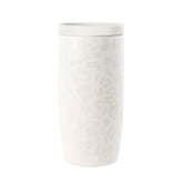 Simple Modern front view of leopard travel mug highlighting design and convenience
