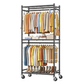 Simple Trending front view of black rack showing full storage capacity and accessibility